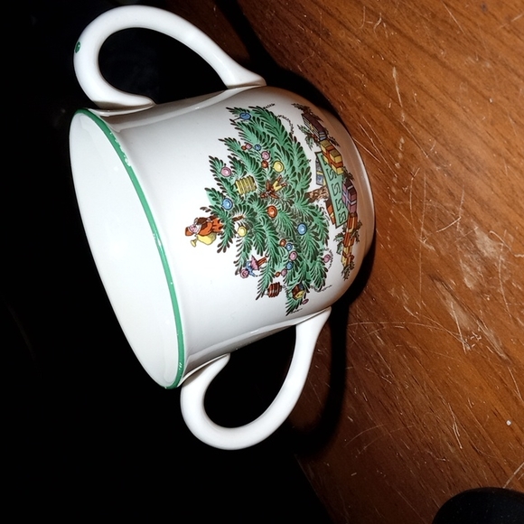 Vtg 70s Spode Christmas Tree mug S3324L England white porcelain euc - Picture 2 of 6